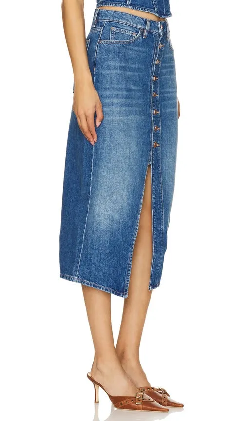 3x1 Liz Midi Skirt in Blue