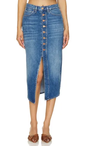 3x1 Liz Midi Skirt in Blue