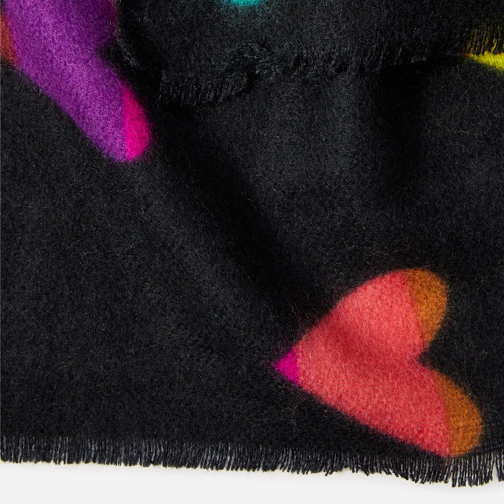 Accessorize London Women's Multi Rainbow Hearts Blanket