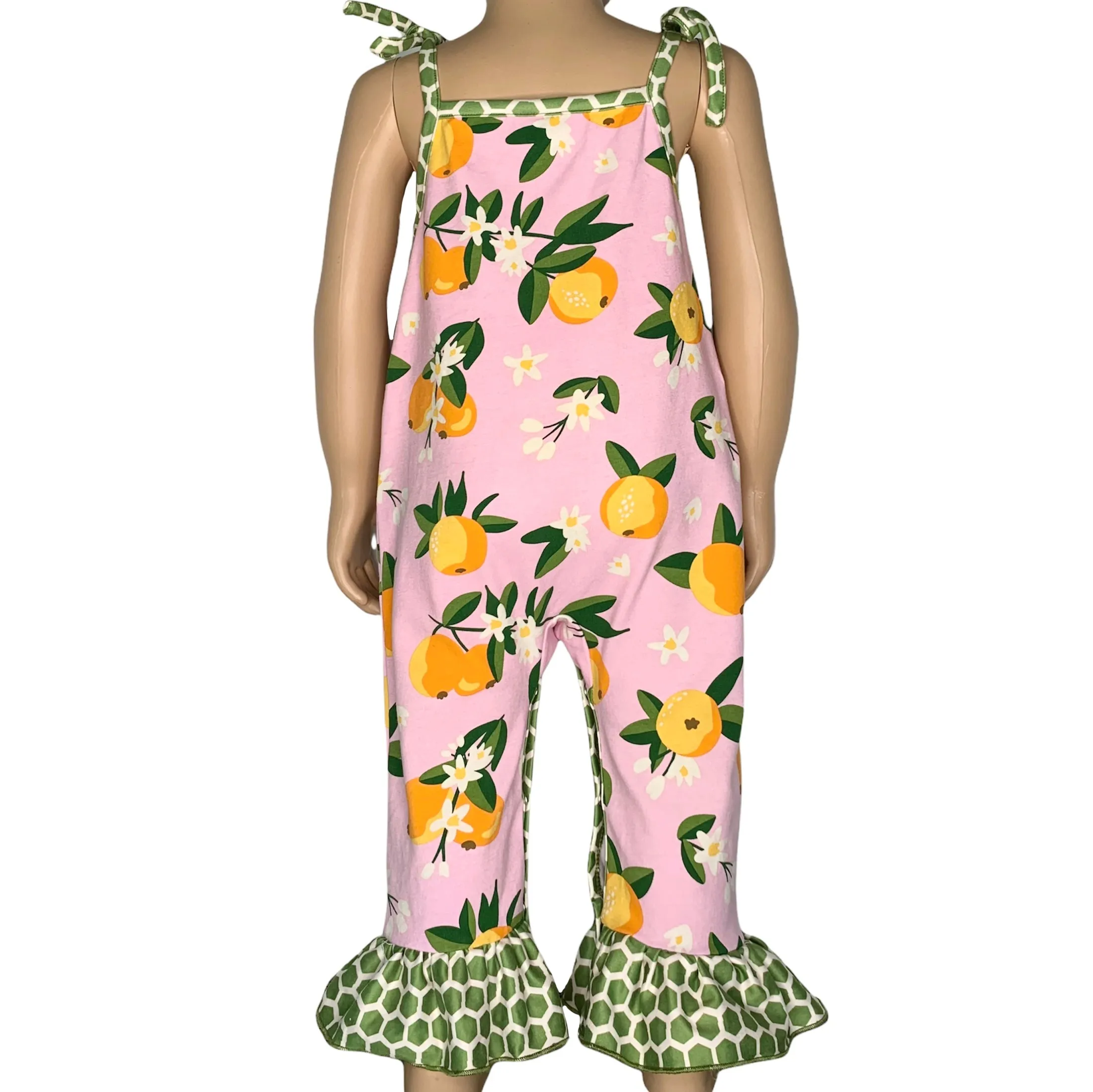 AnnLoren Boutique Pink Pretty as a Peach Baby/Toddler Girls Summer Romper