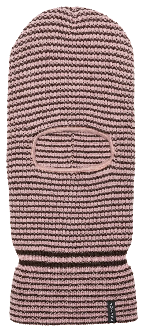 Autumn Striped Balaclava In Dusty Pink