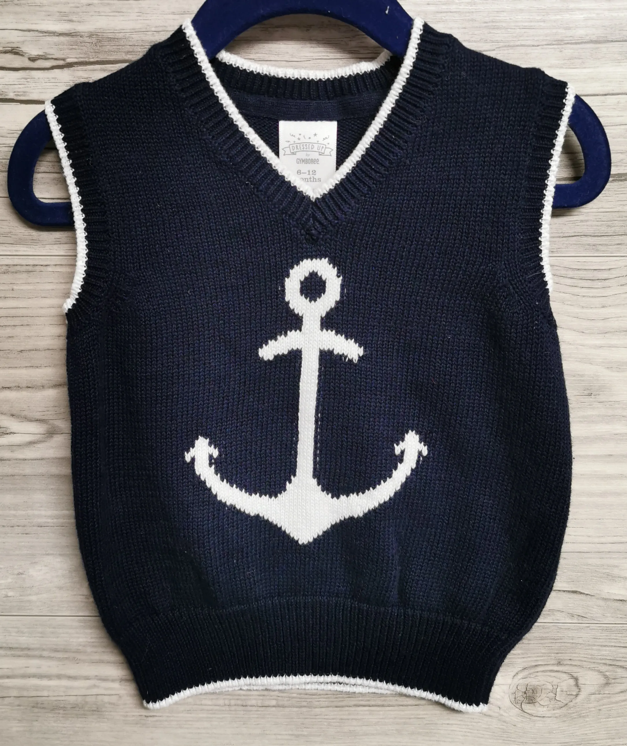 BABY BOY SIZE 6/12 MONTHS - GYMBOREE, Soft Knit Cotton Sweater Vest EUC B50