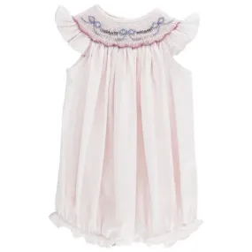 Bailey Boys Pink with Peri Bow Vine Bishop Romper