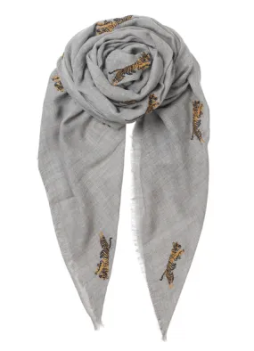 Becksondergaard - Dreamy Tiger Wool Scarf in Grey Melange