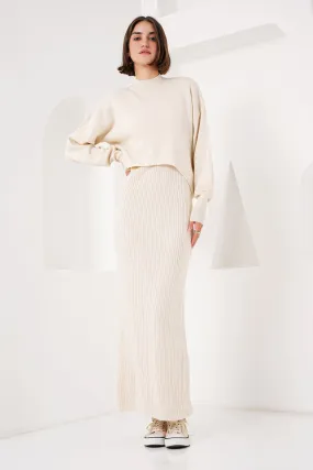 BGD Women Knit Dress Sweater Set - Ecru - Avondale