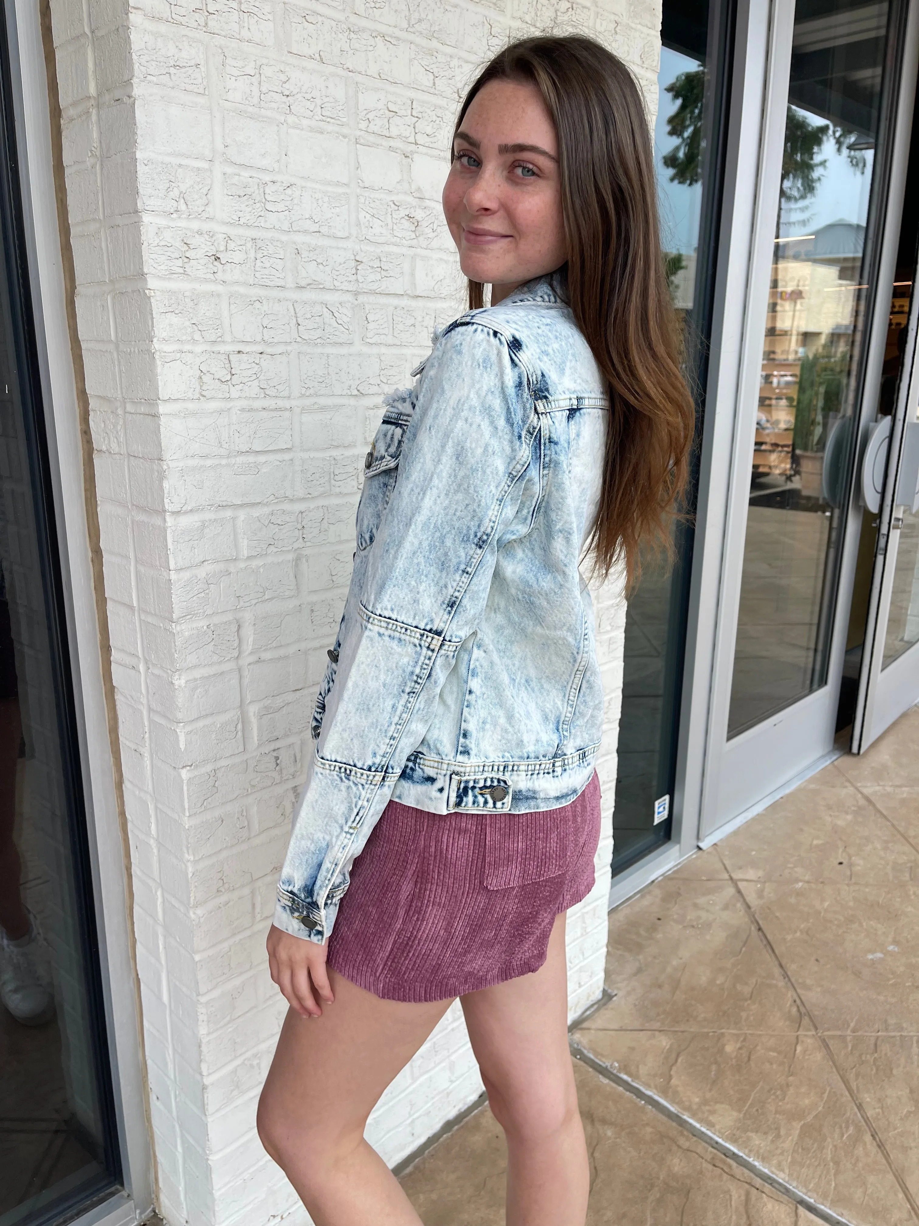 Caitlyn Cropped Denim Jacket