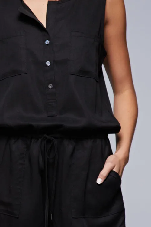 Casual Sleeveless Denim Romper