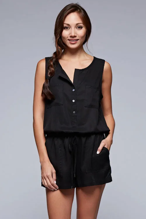 Casual Sleeveless Denim Romper