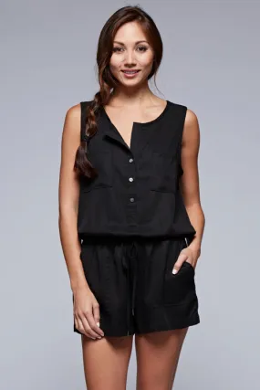 Casual Sleeveless Denim Romper