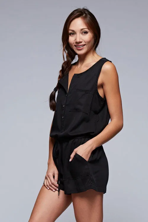 Casual Sleeveless Denim Romper