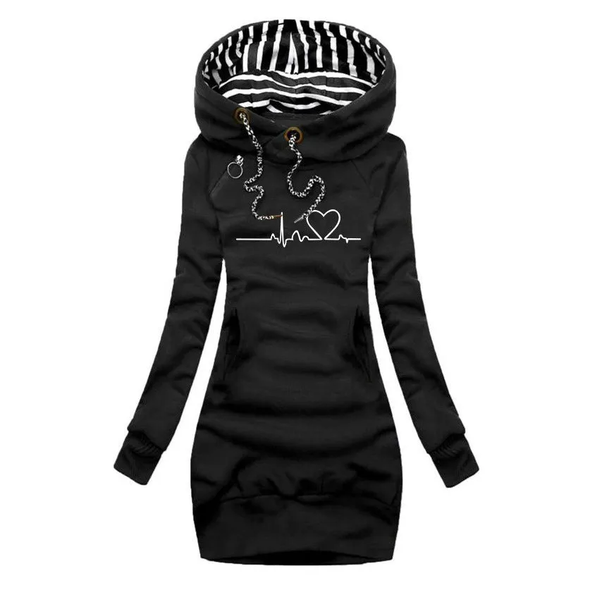 CECILIA™ | DRESS JUMPER WITH HEARTBEAT PRINT