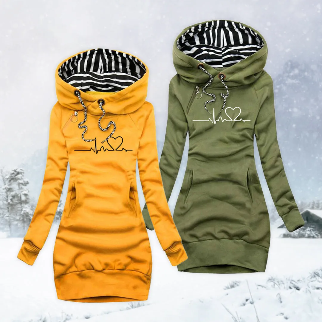 CECILIA™ | DRESS JUMPER WITH HEARTBEAT PRINT