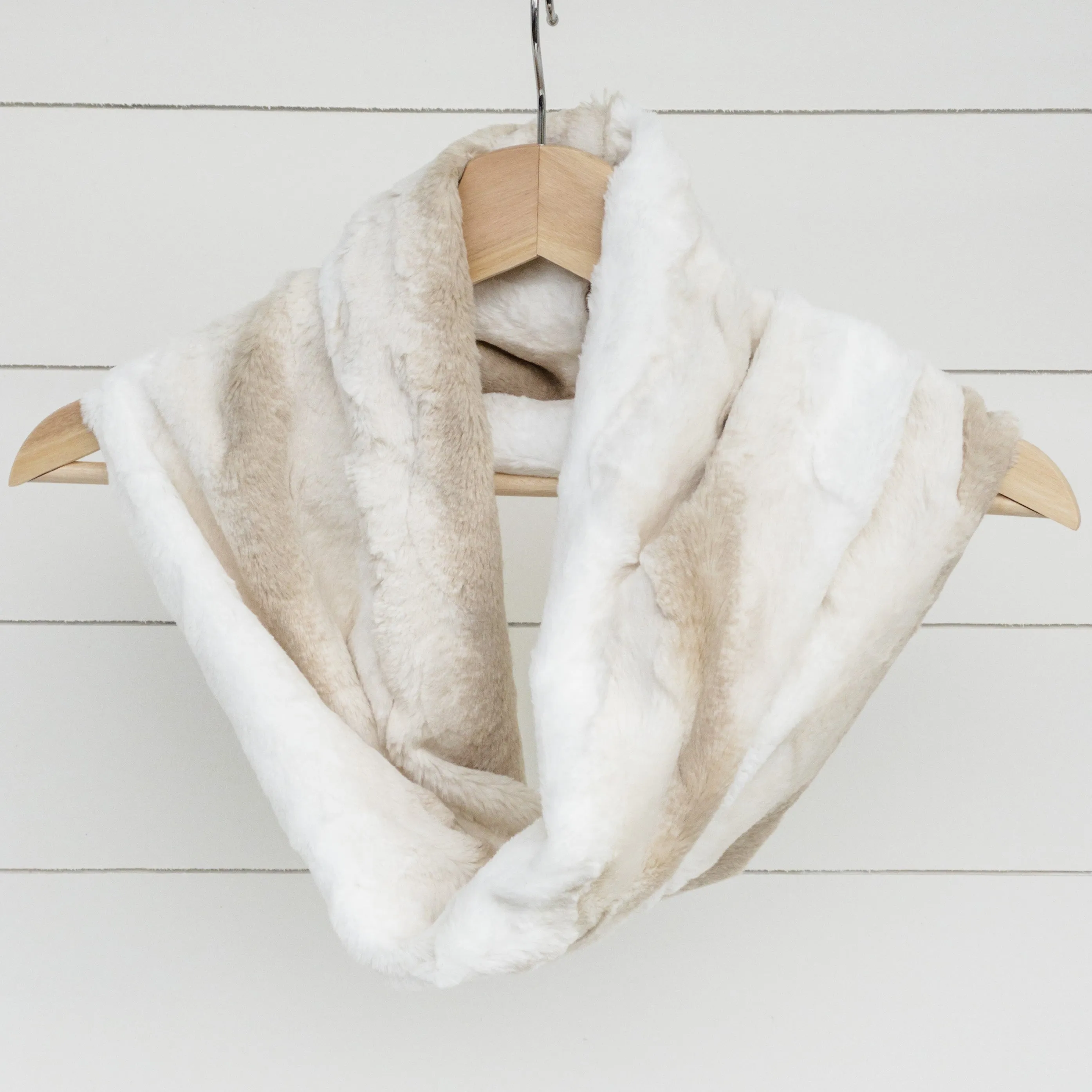 Chickadee Luxe Cuddle Infinity Scarf in Biscotti Angora Minky