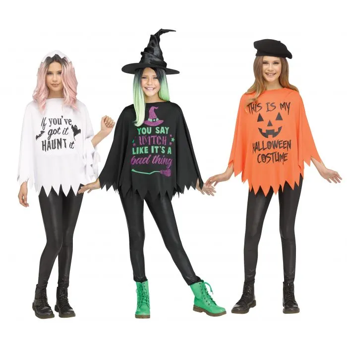 CHILD PARTY PONCHO 3 STYLES