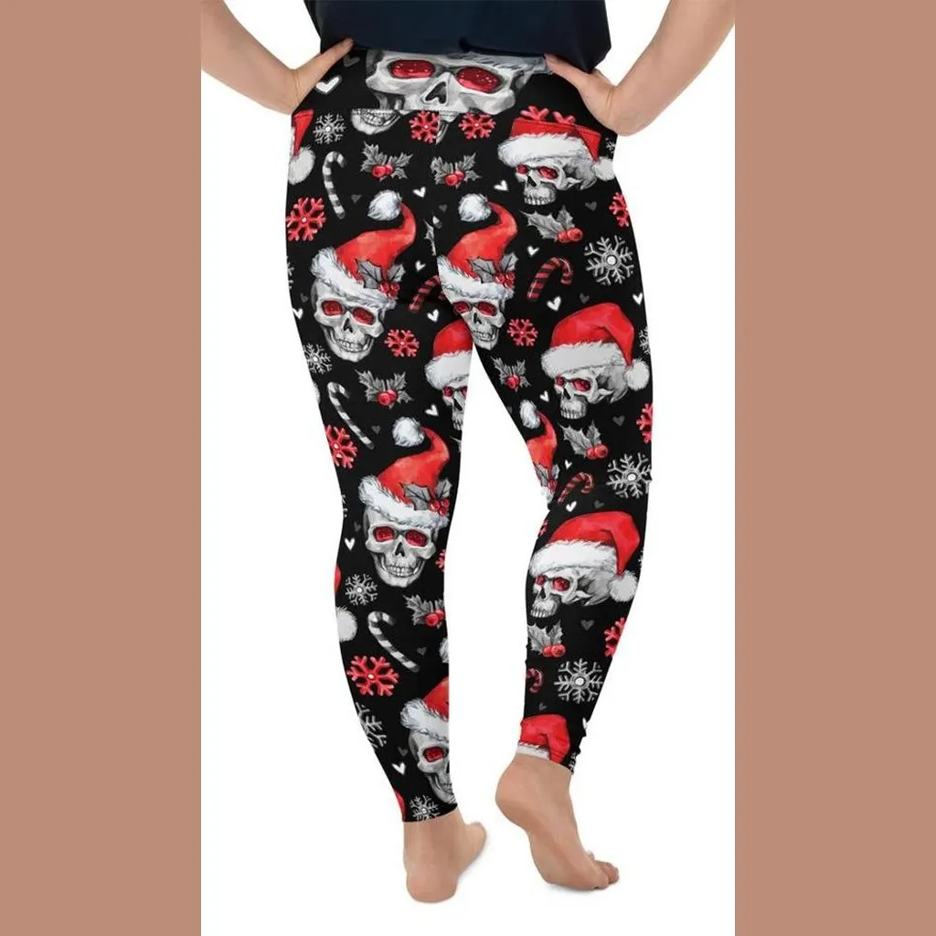 Christmassy Skulls Plus Size Leggings