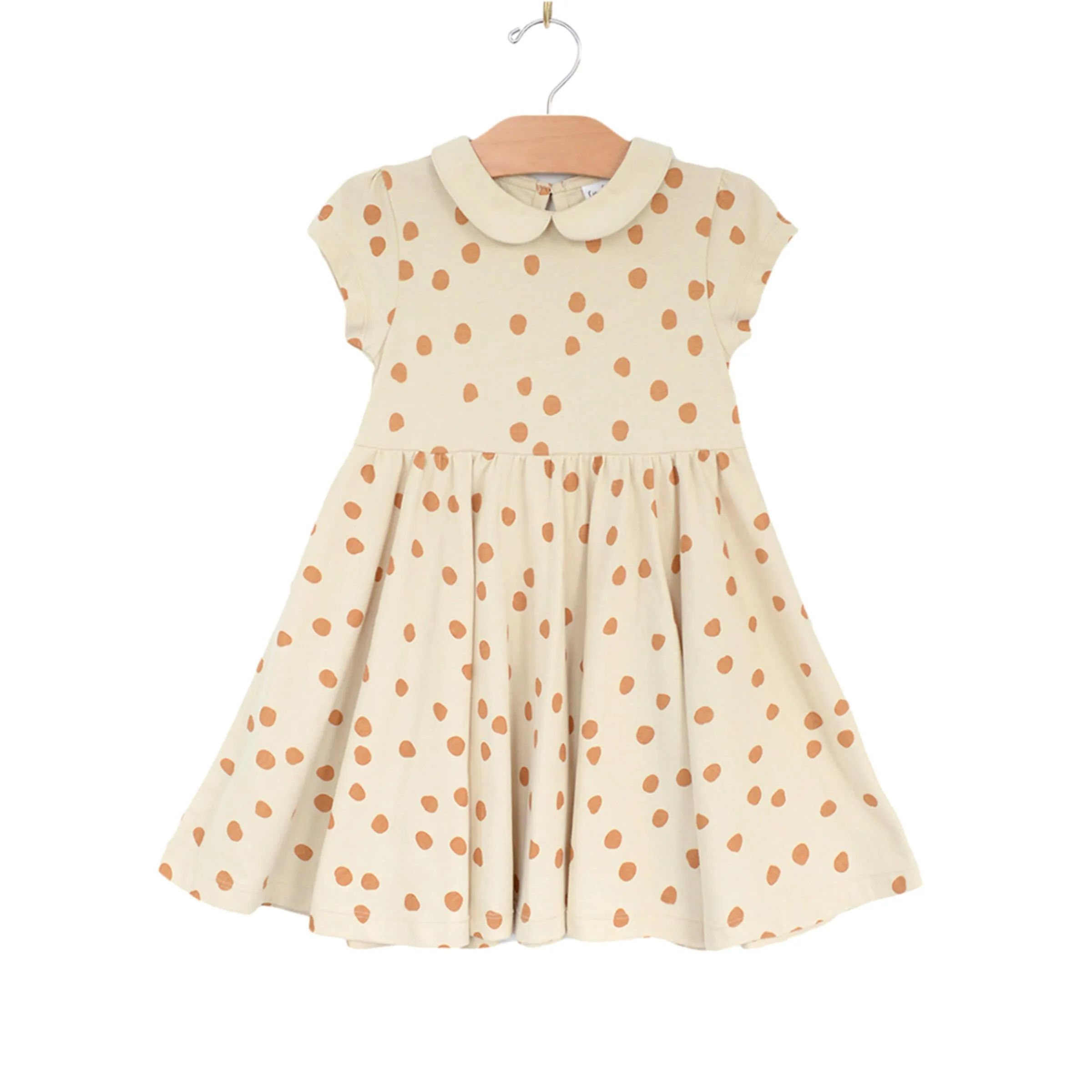 Collar Twirl Dress - Saffron Dots