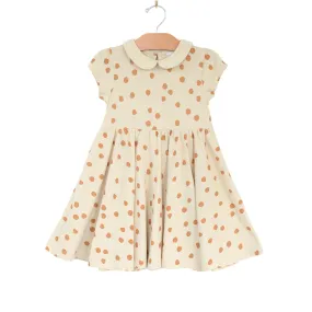 Collar Twirl Dress - Saffron Dots