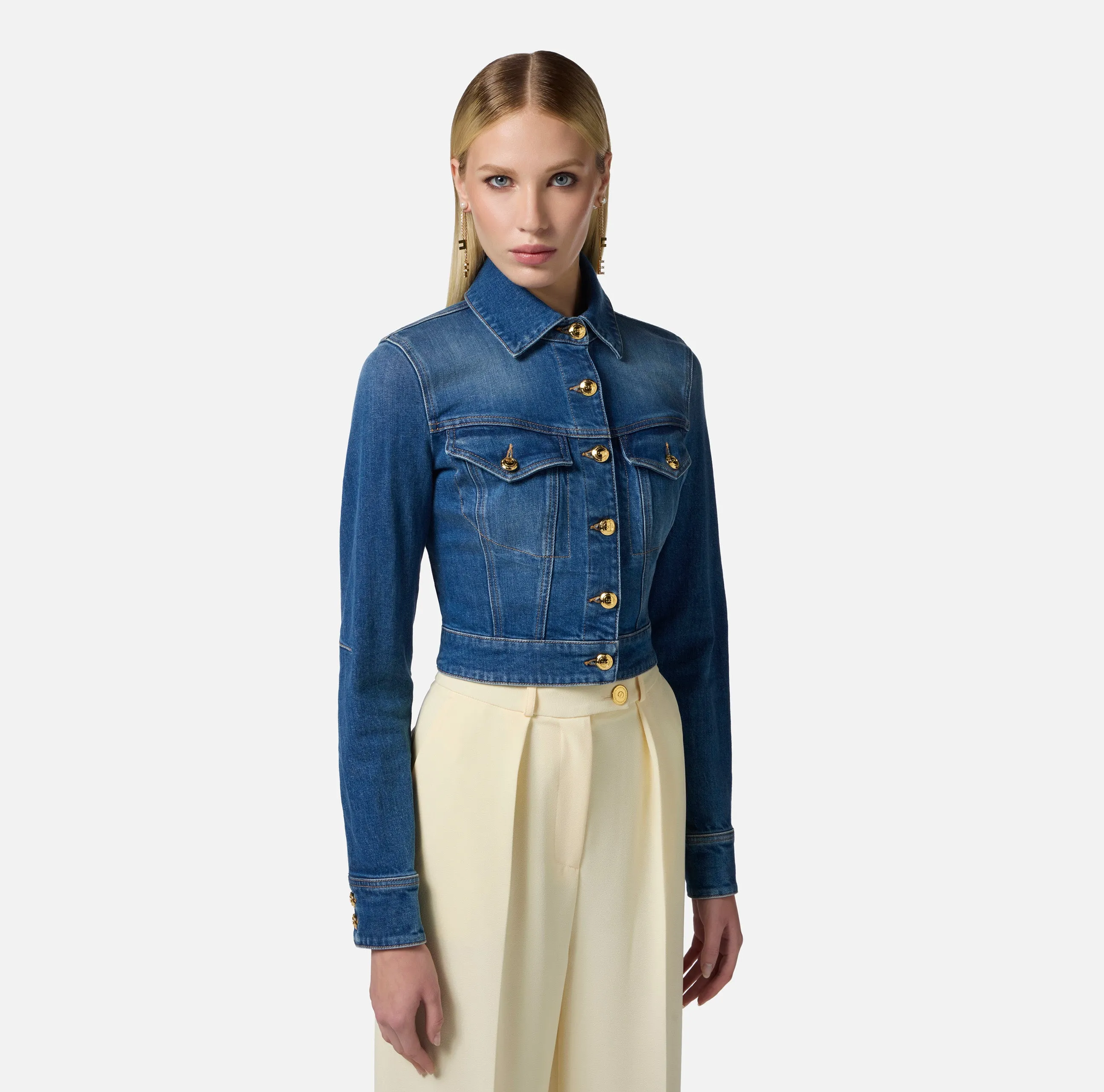Cropped denim jacket