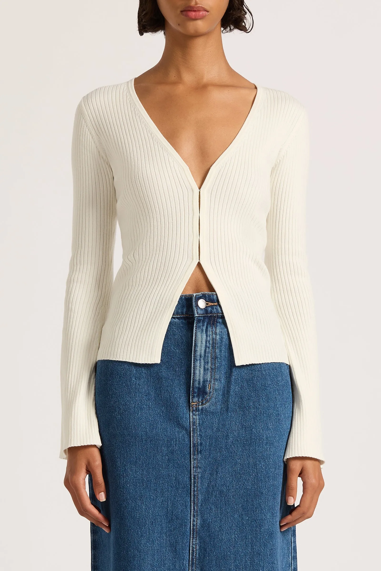ETTIENE KNIT CARDIGAN - SALT