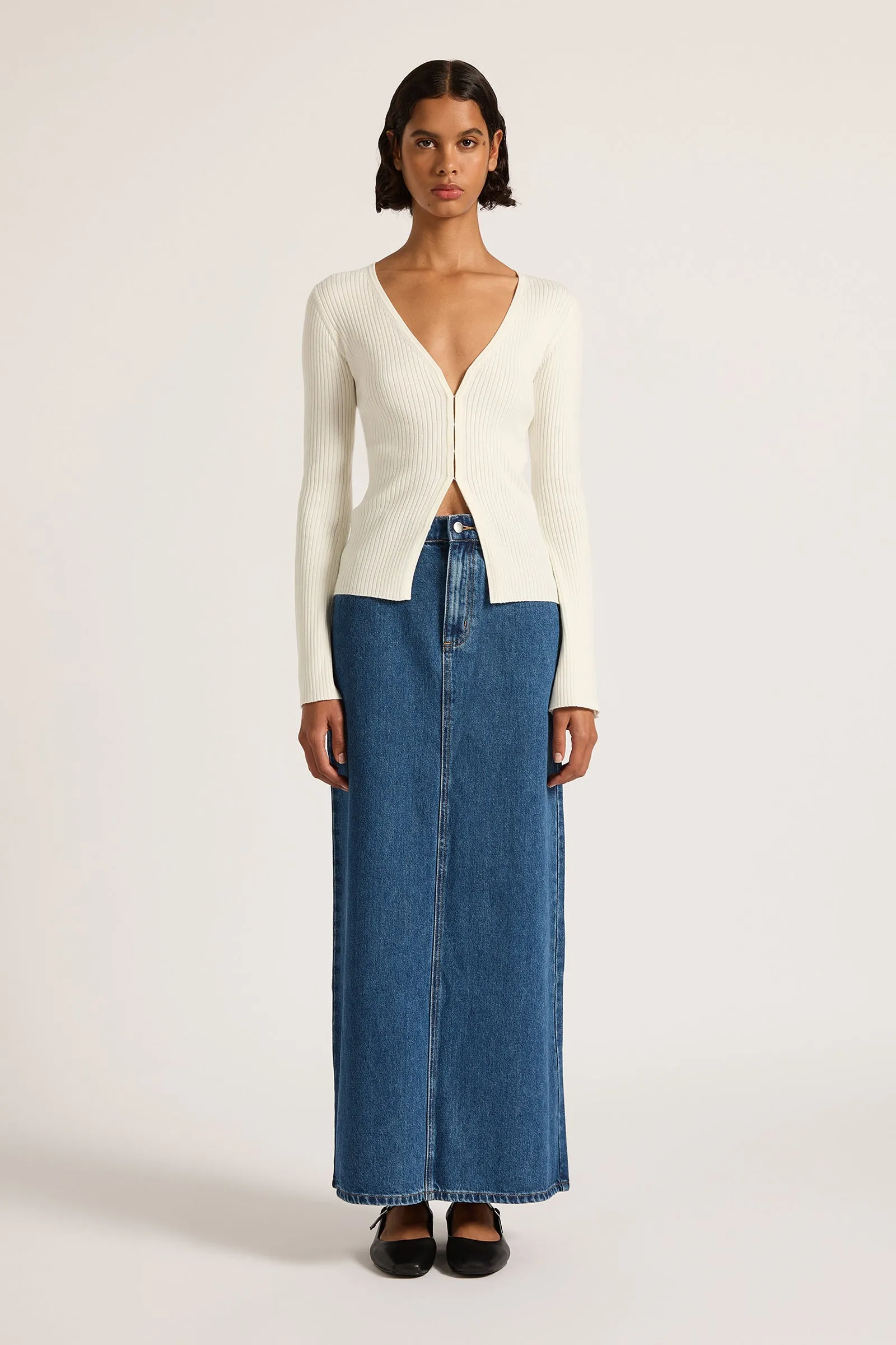ETTIENE KNIT CARDIGAN - SALT
