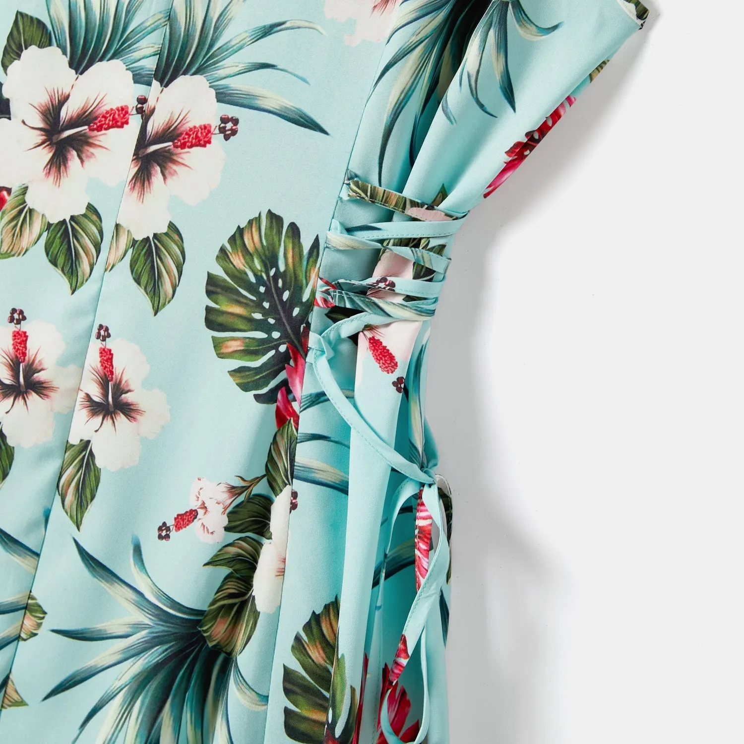 Family Matching Allover Floral Print Cami Dresses and Short-sleeve Shirts/Tops Sets