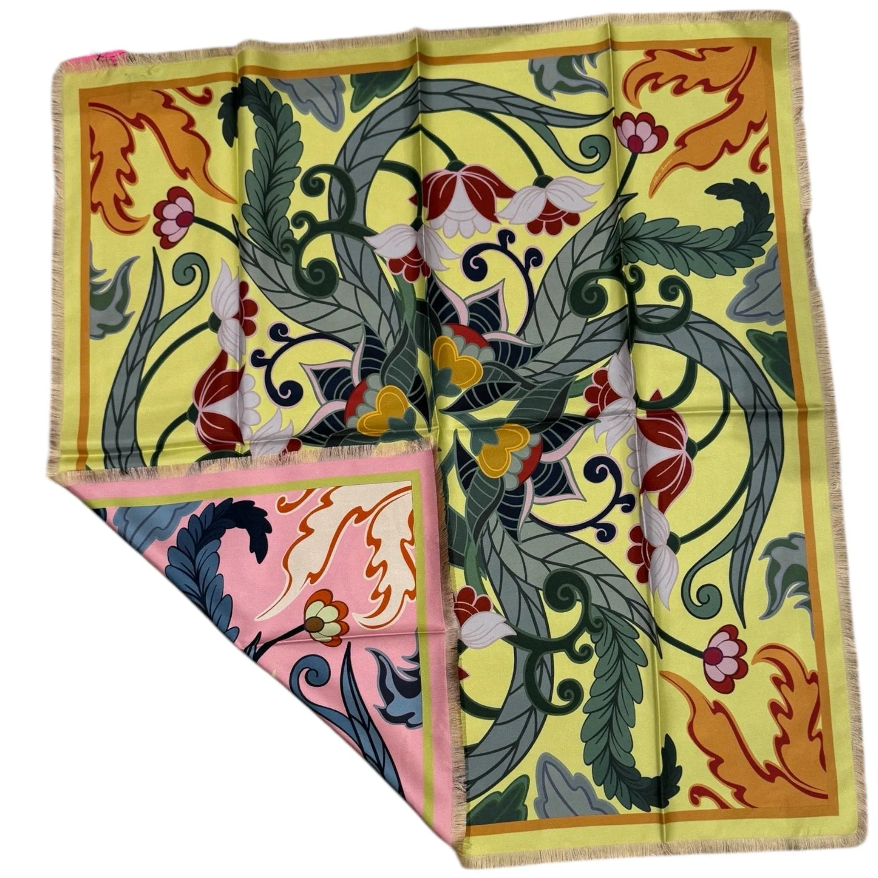Franco Ferrari Small Square Double Sided Silk Scarf