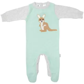 Kangaroo Knit Romper Mint