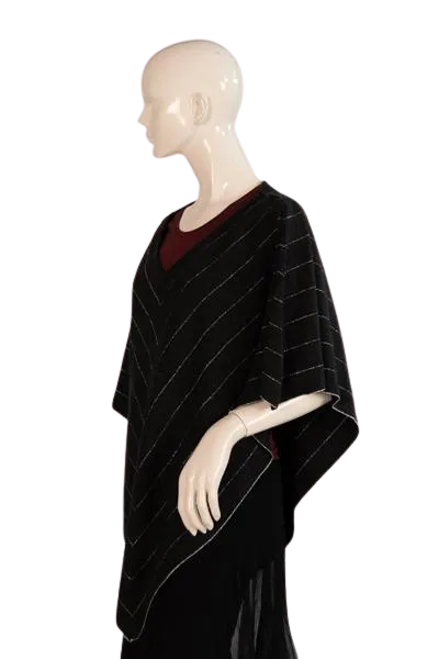 Karen Lessly Poncho Black & Silver SKU 000290-11