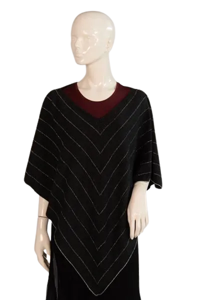 Karen Lessly Poncho Black & Silver SKU 000290-11