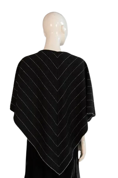 Karen Lessly Poncho Black & Silver SKU 000290-11