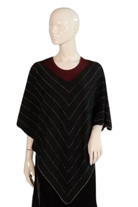 Karen Lessly Poncho Black & Silver SKU 000290-11