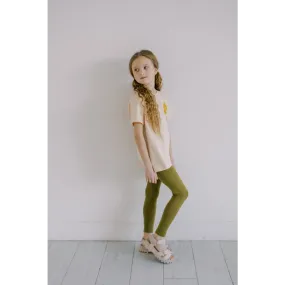 Kids Lightweight Leggings in Olive Green