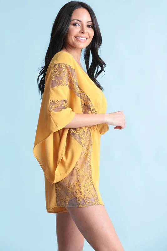 KIMONO STYLE SLEEVES ROMPER