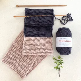 KIT : Two-Tone Garter Scarf