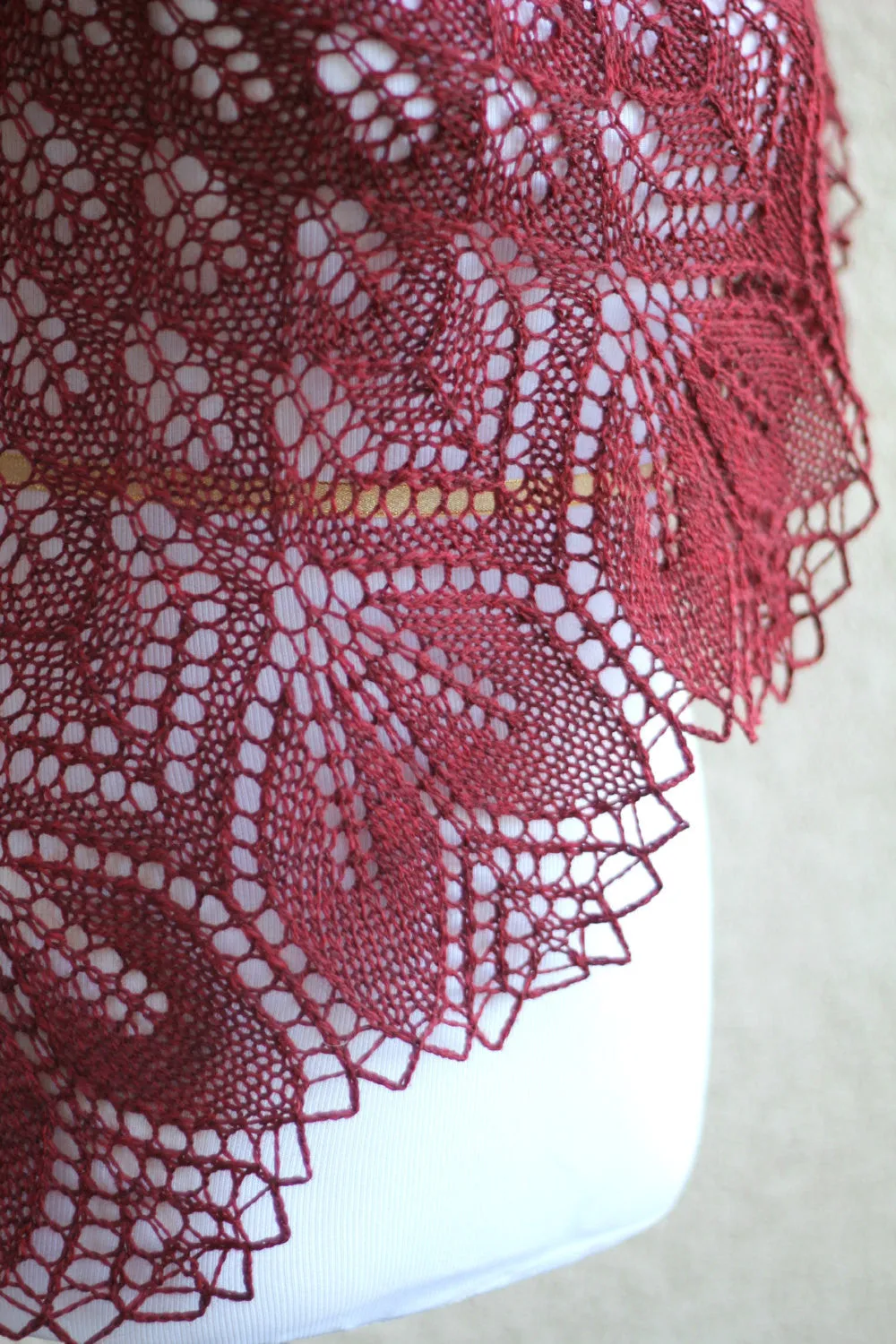 Knit shawl, lace shawl in burgundy red color, lace wrap, gift for her
