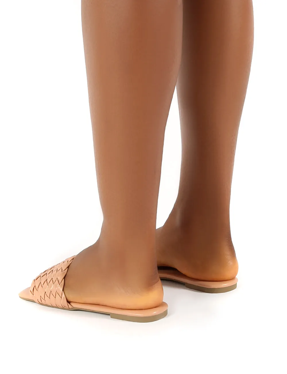 Livin Beige Square Toe Flat Slider