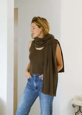 Maggie Scarf in Coffee Brown Cashmere