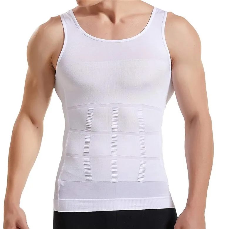 Mens Body Shaper Slimming Shirt Compression Tank Vest