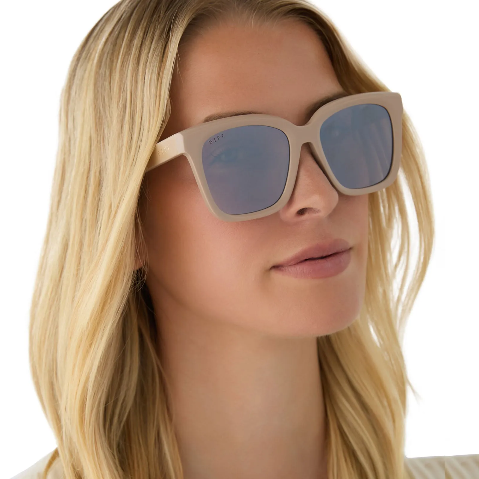 MEREDITH - ALMOND   SILVER FLASH   POLARIZED SUNGLASSES