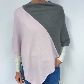 Mocha and Ice Pink Poncho One Size