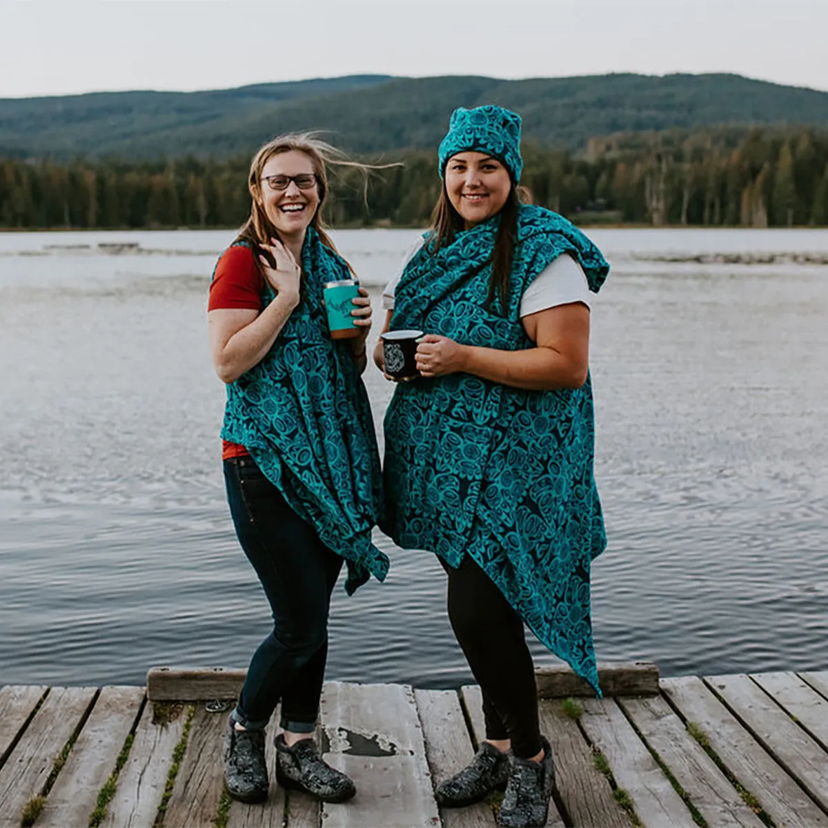 Multi-Use Fleece Cape - Salish Eagle by Joe Wilson-Sxwaset