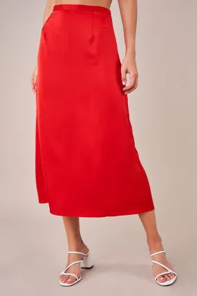 Normani Satin Midi Skirt
