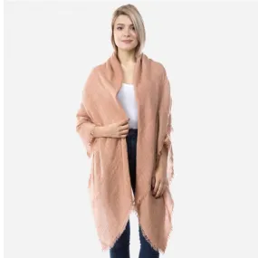 Oversized Thin Knit Solid Blanket Scarf