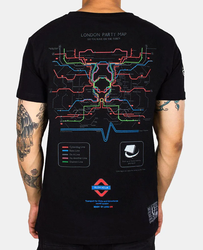 PARTY MAP T-SHIRT MENS BLACK