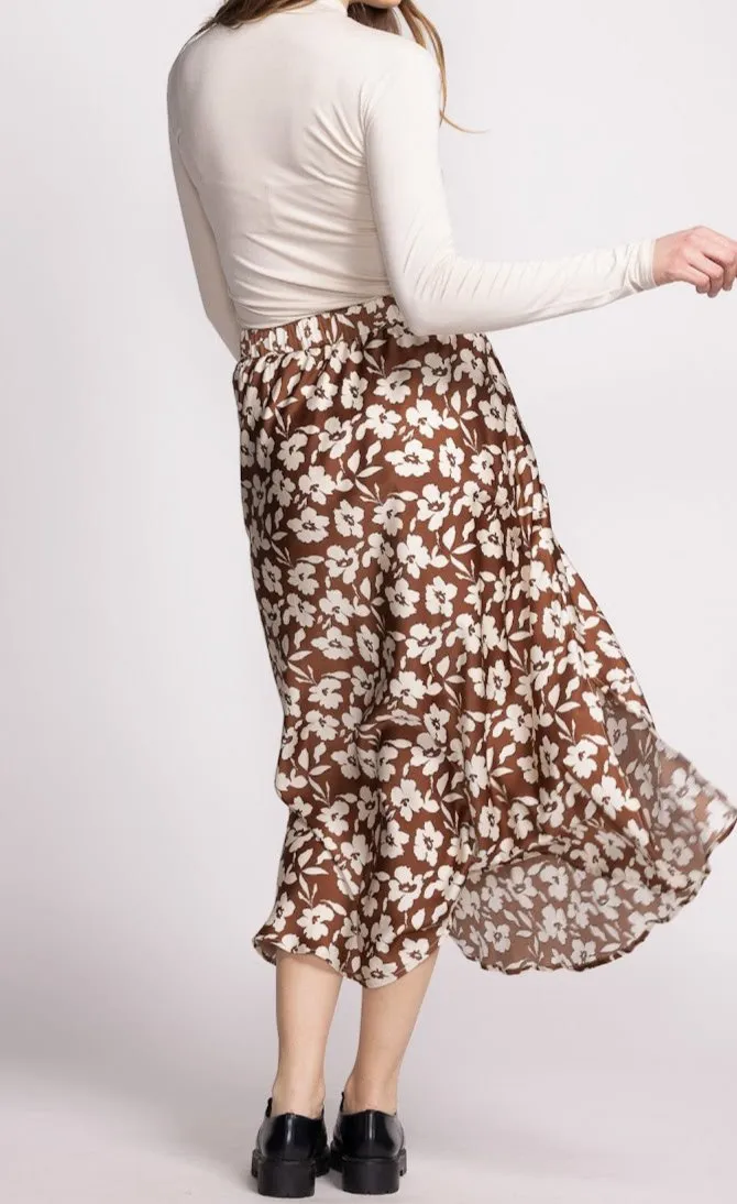 Pink Martini - The Kelly Skirt in Brown Floral