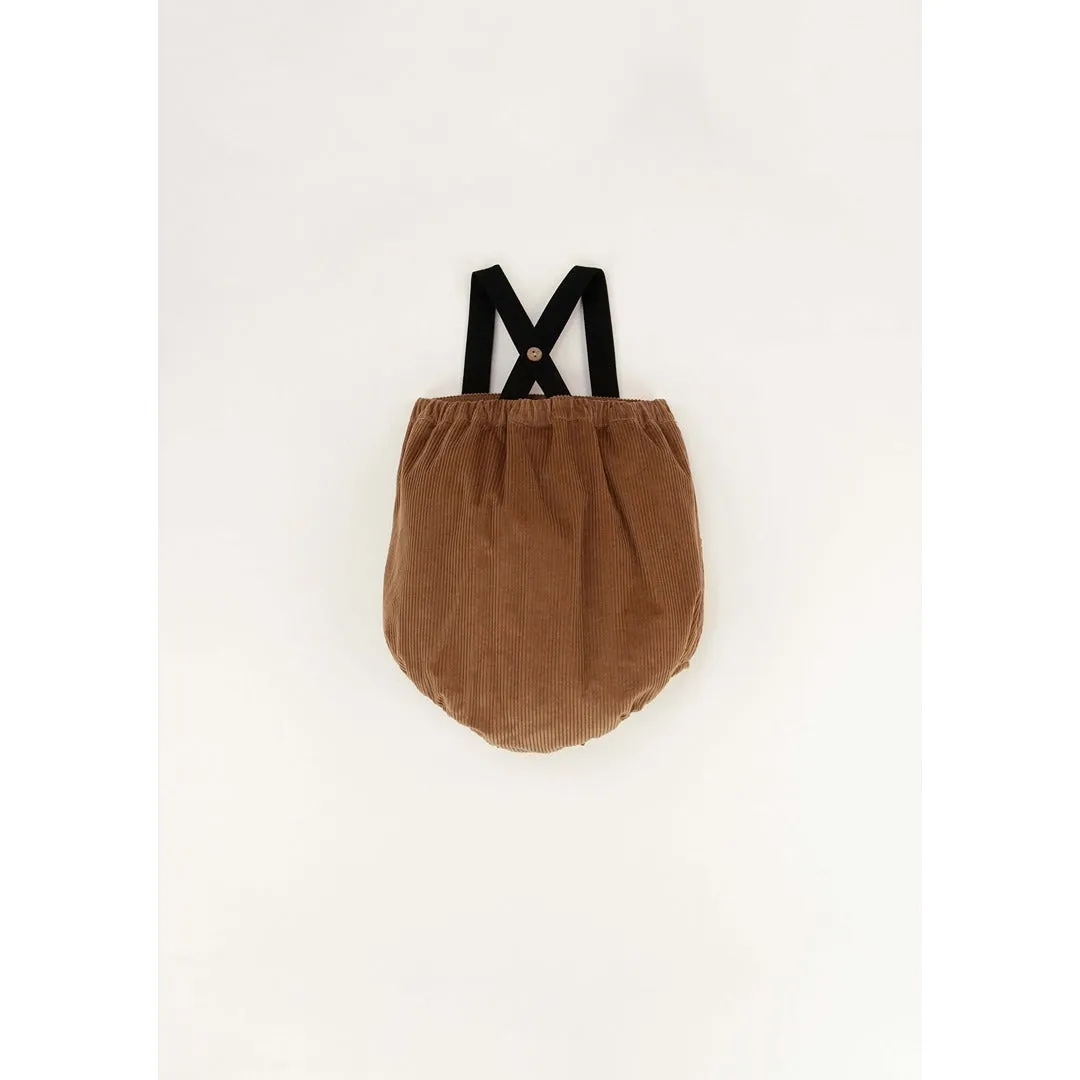 Popelin Ochre Romper Suit With Bib And Straps (MOD 7.1)