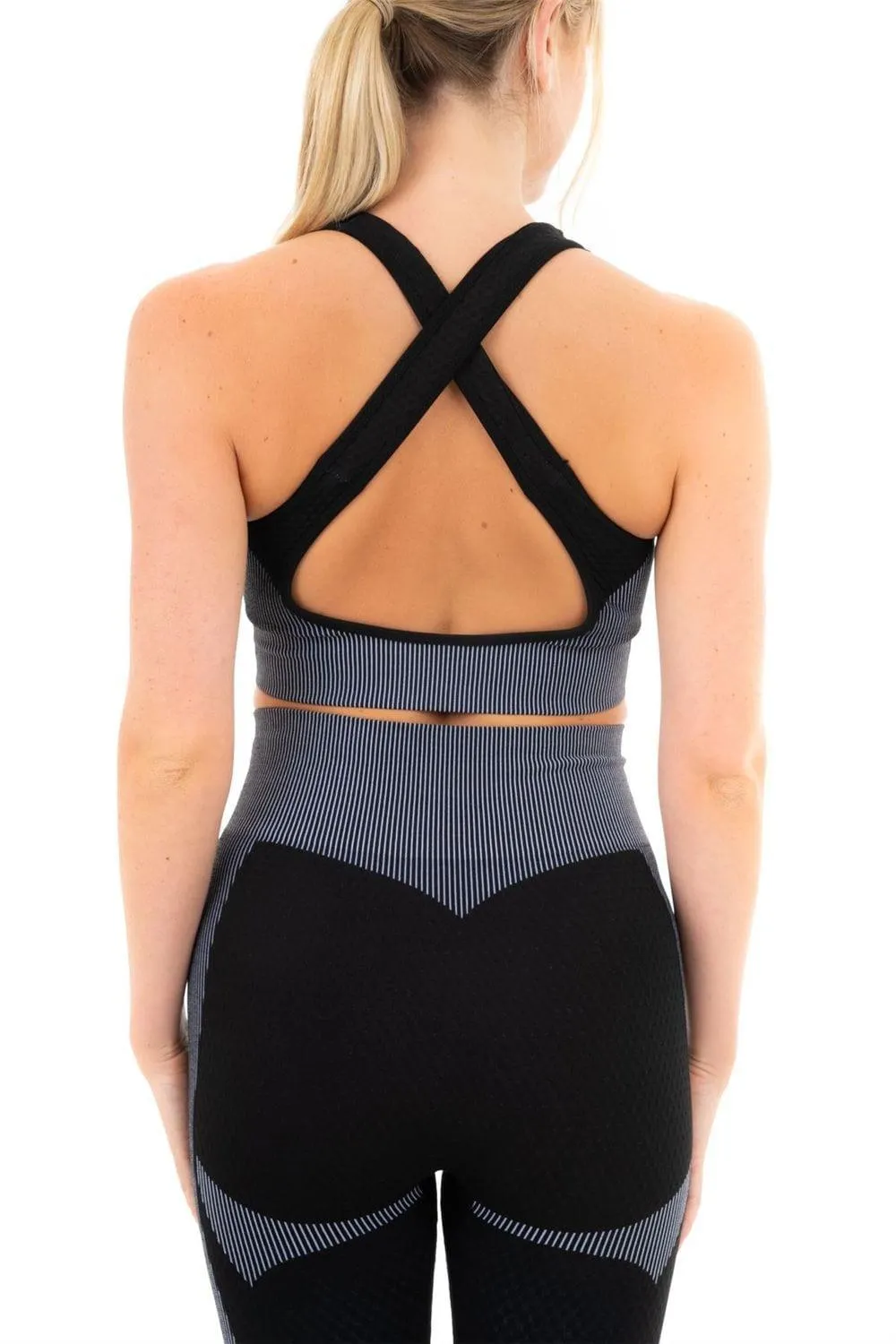 ProFlex Textured Panel Striped Sports Bra