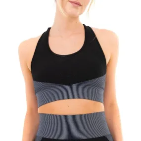 ProFlex Textured Panel Striped Sports Bra