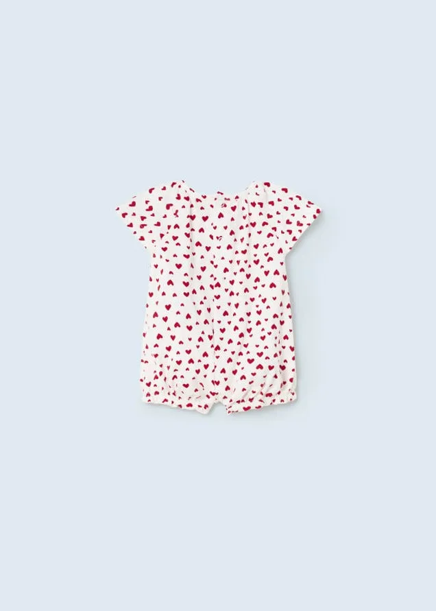Red Scattered Hearts Romper