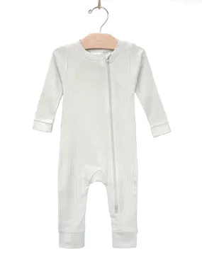 Rib Modal Zip Romper - Glacier
